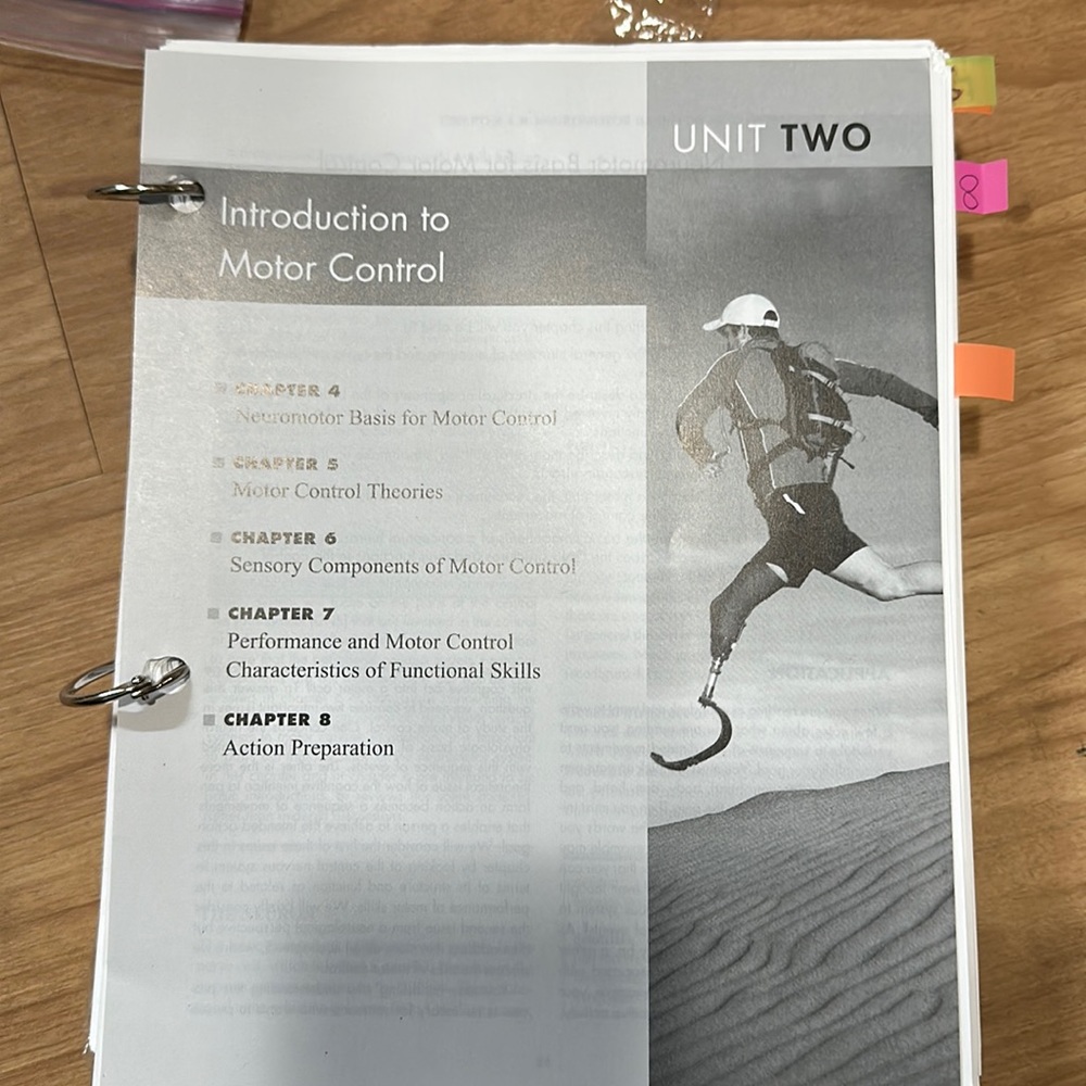 Unit 2 ONLY of Motor Learning and Control
